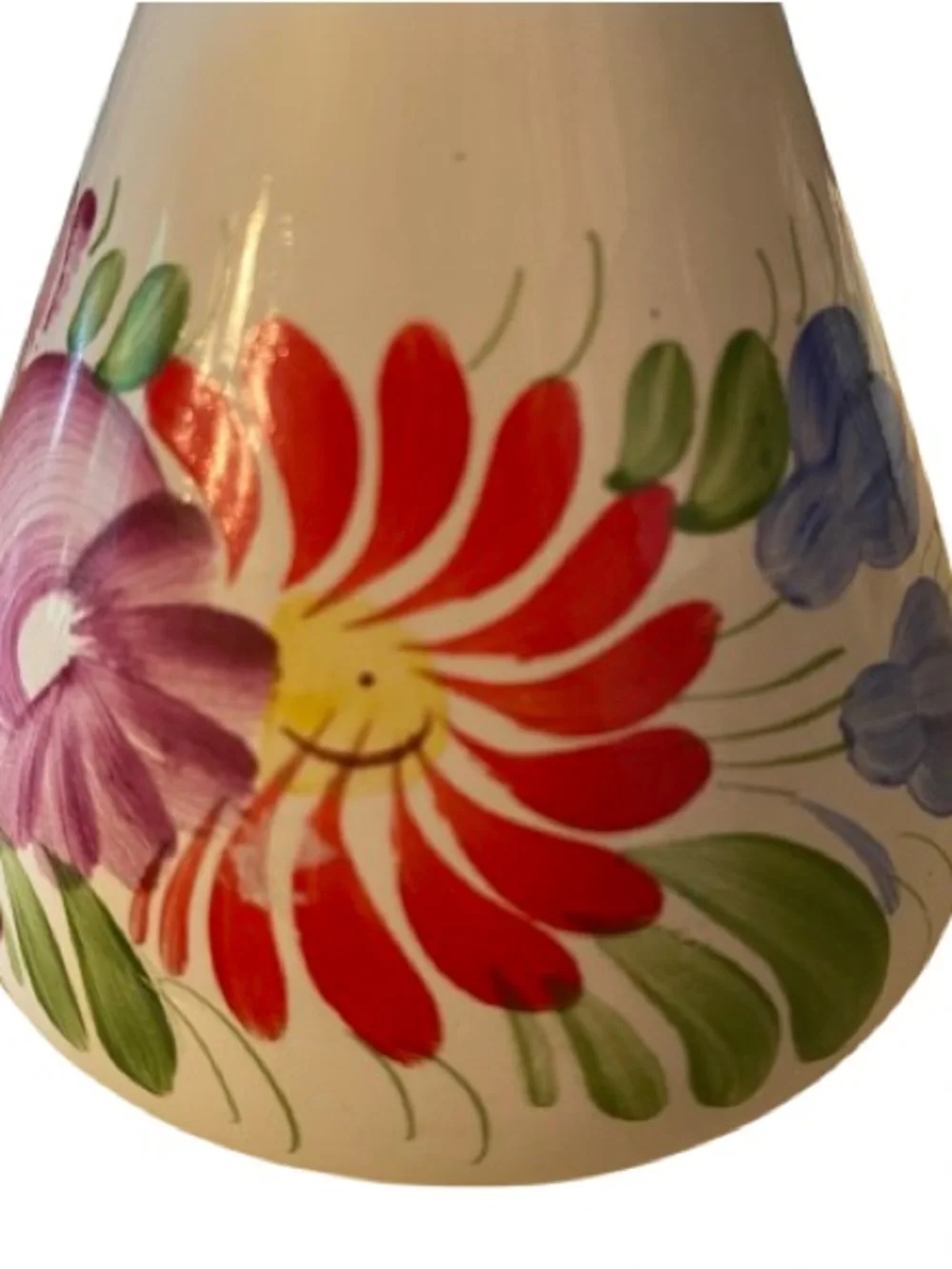Vintage Chodovia Domazlice Czech Art Pottery Bud Vase 4.75” Hand Painted Floral